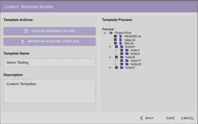 Template Preview with File Tree